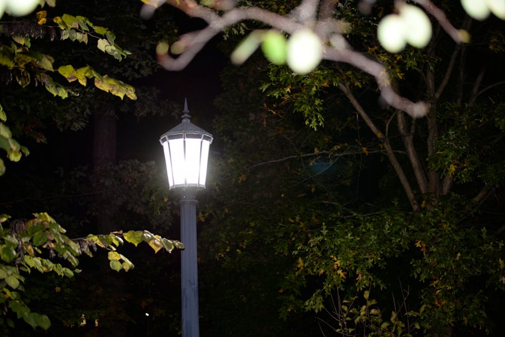 <p>A streetlight on Franklin Street is pictured on Nov. 1.&nbsp;</p>