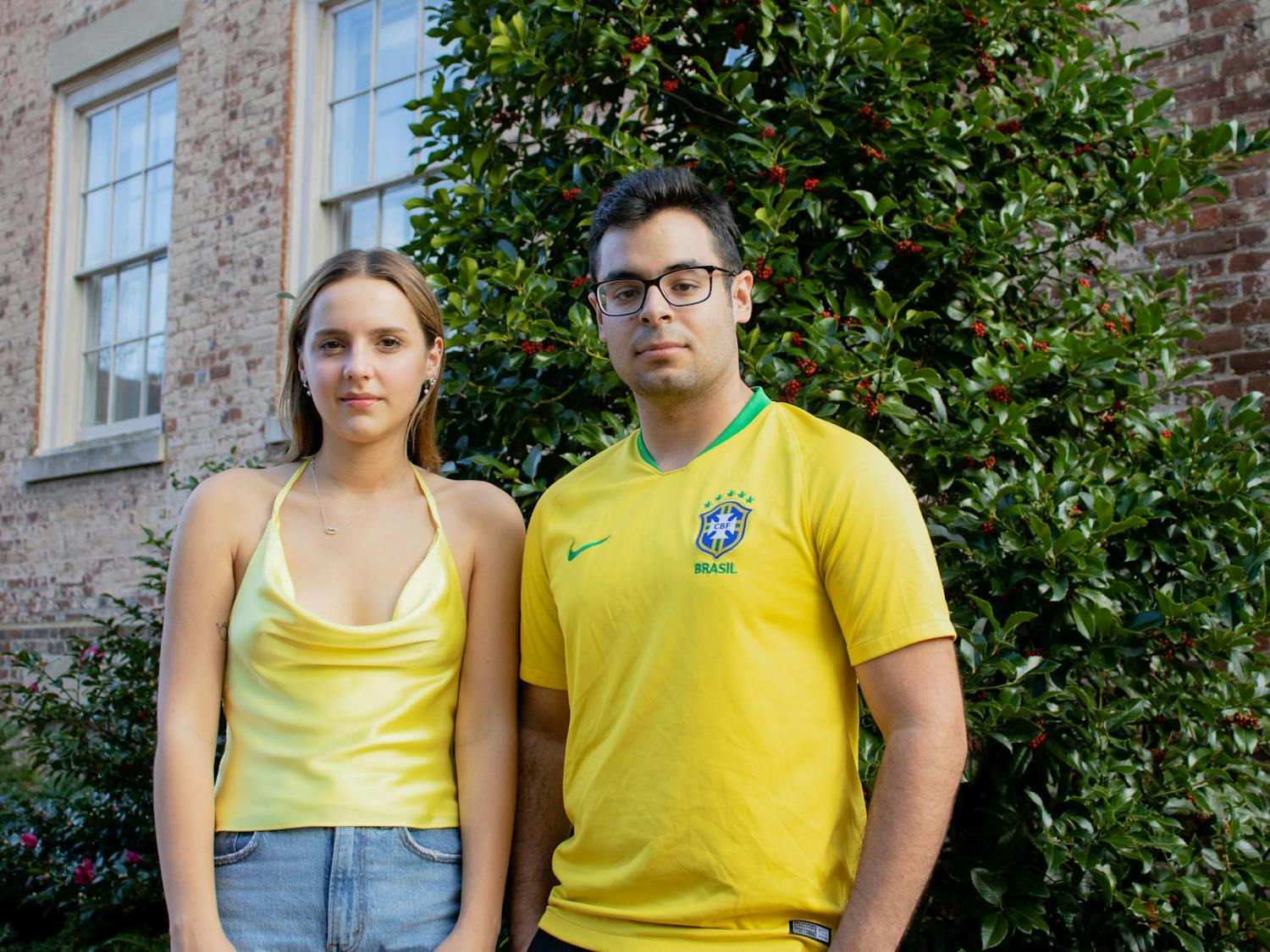 Sophmore members of the Brazilian Student Association Davi Lima and Clara Mello reflect on the recent Brazilian election on Nov. 6, 2022.