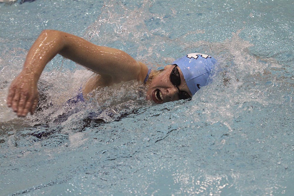 Annie Harrison placed fourth in the 1000-meter freestyle against the Tennessee Volunteers Friday.