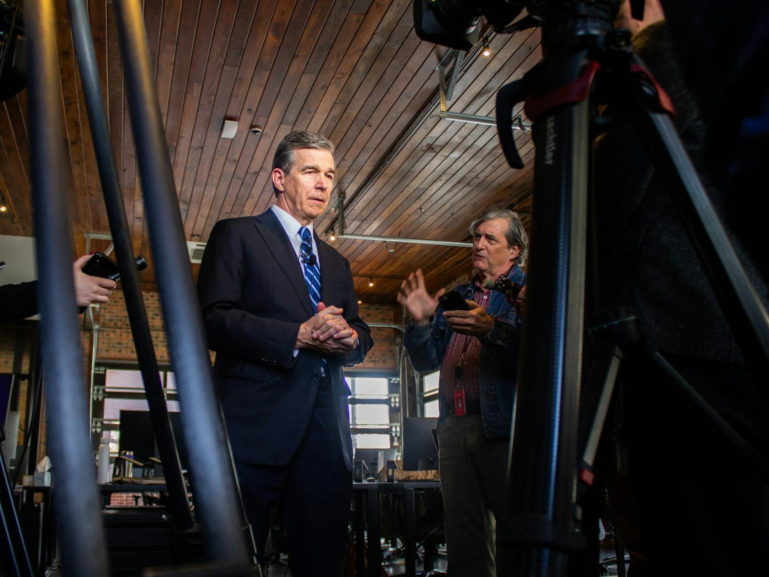 Gov. Roy Cooper visited Chapel Hill on Tuesday, Nov. 19, 2019  to announce that Well Dot Inc., a health technology company, will base its new operations center in the town and create 400 jobs.