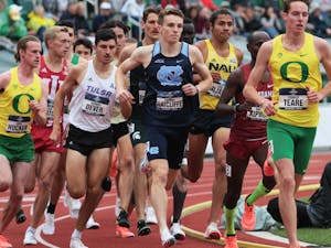 Thomas Ratcliffe runs at the NCAA Track &amp; Field Championships at the Hayward Field in Eugene, OR on Friday, June 11, 2021. Photo courtesy of Rick Morgan/UNC Athletic Communications.&nbsp;