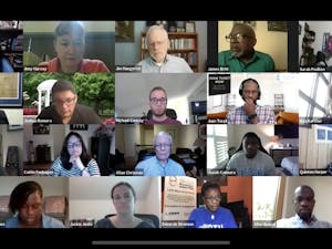 Screenshot from the virtually-held Community Policing Advisory Committee's roundtable.