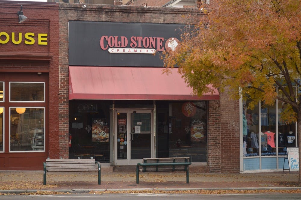 Cold Stone Creamery, located at 131 E Franklin St, is rumored to be going out of business.  This will mean no more tasty red cups of ice cream for students at UNC! 