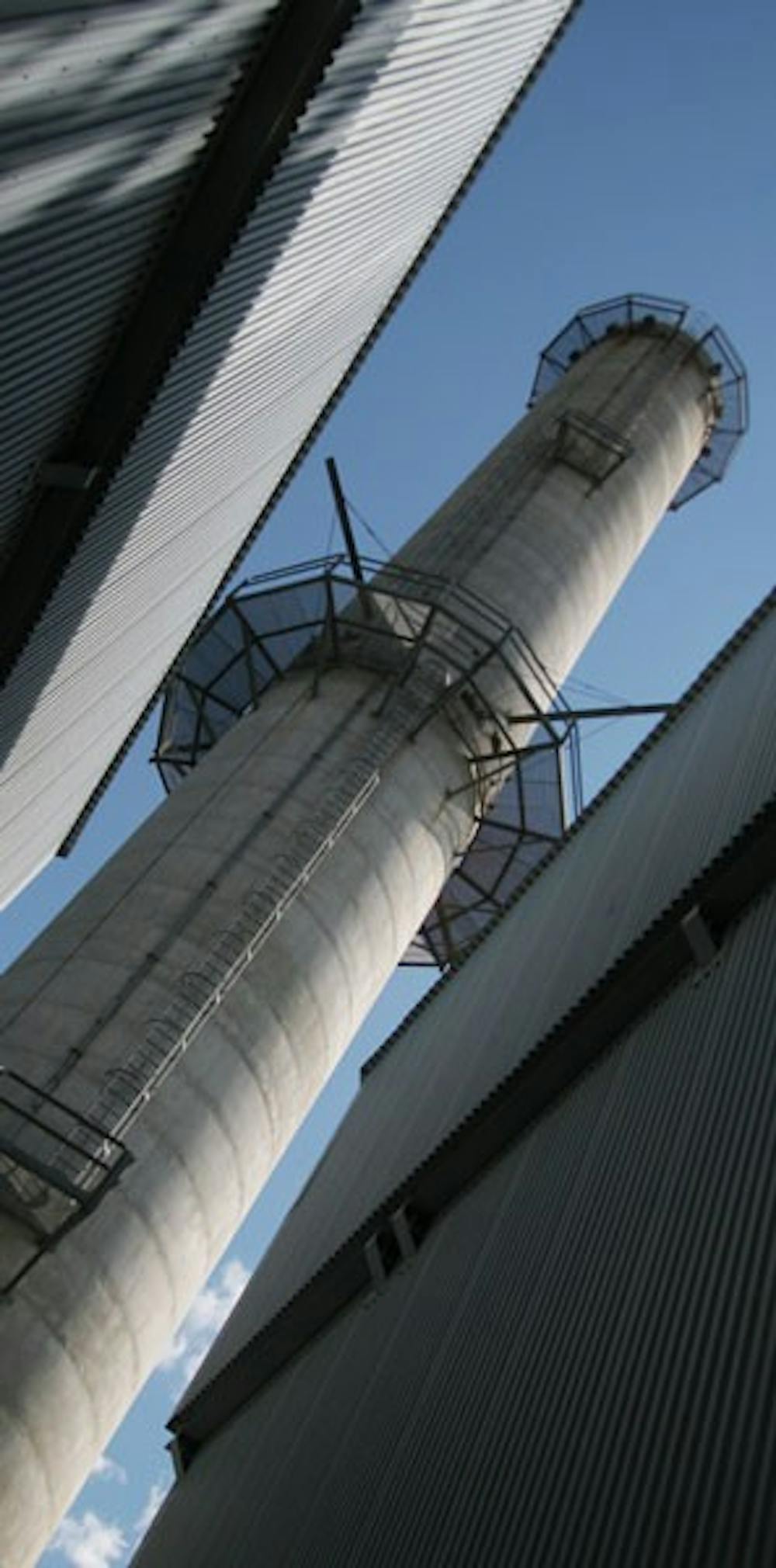 The cogeneration facility’s smokestack rises into the sky. But you won’t see any smoke coming out of it. DTH/Lauren McCay