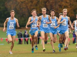 The men's cross country team begins their 10k race at the NCAA Southeast Regional Championships at Winthrop University in Rock Hill, SC on Friday, Nov. 9 2018.