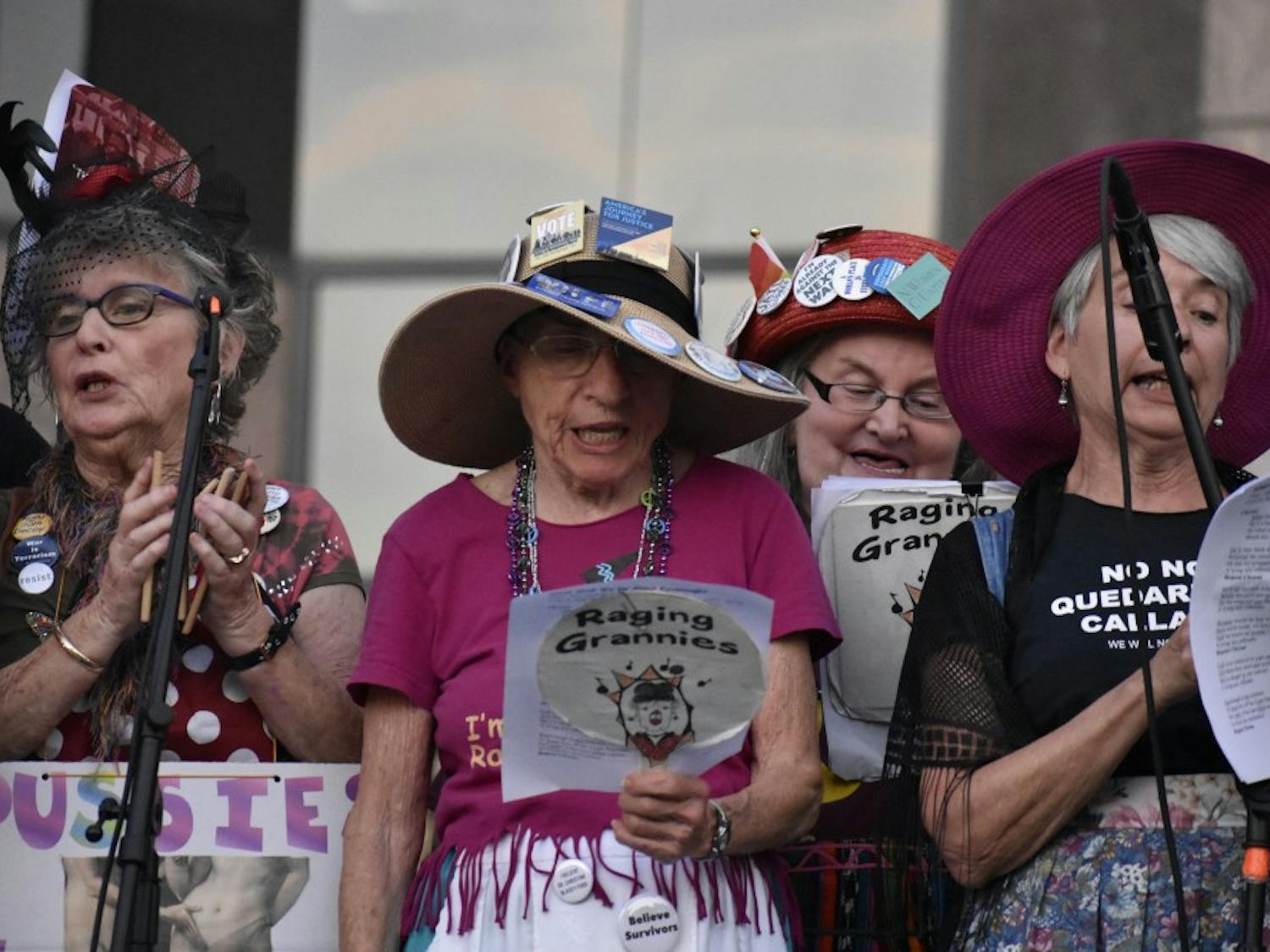 Ruth Zalph, 88, has resently been arrested four times for demonstrations in Washington D.C. and was almost unable to attend Thursday's Stop Kavanaugh protest because of her most recent arrest. Zalph is a part of a group named the Raging Grannies who sing songs for women's rights.&nbsp;