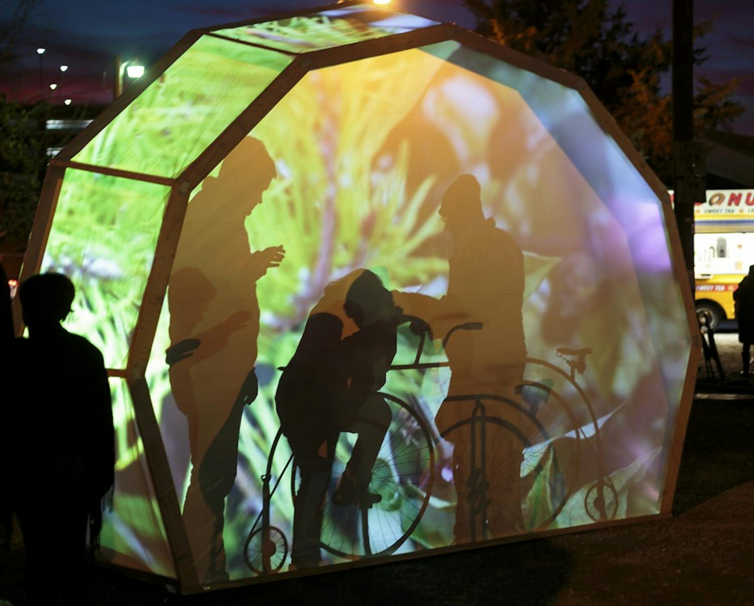 Carrboro hosted Shimmer, a one-night art exhibition centered around light, on Friday night.