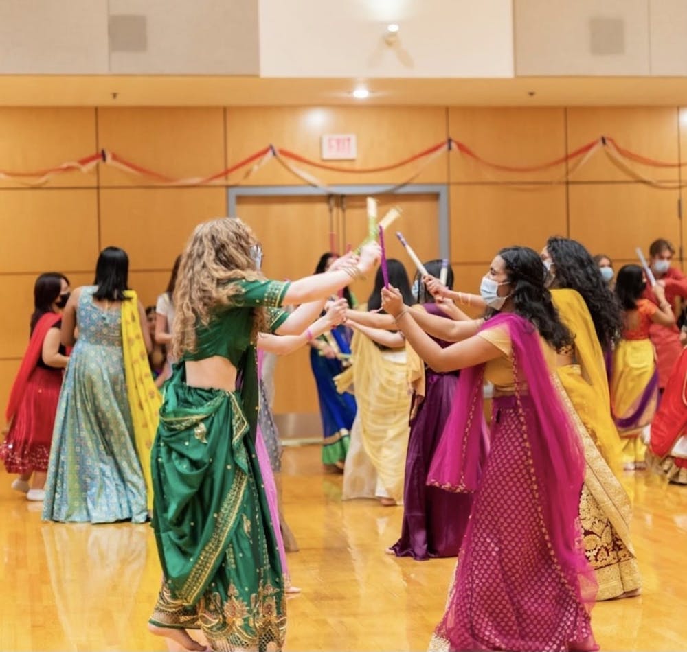 Members of UNC Sangam participate in a traditional Indian dance.
Photo Courtesy of Sarita Lokesh.