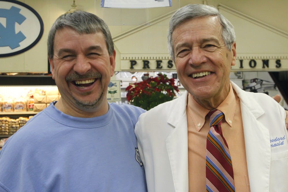 Sutton's on Franklin Street is celebrating it's 90th birthday this year. Manager Don Pinney stands with owner John Woodard. Pinney grew up going to Sutton's because his parents both worked and met each other there. Pinney has been working there for 33 years. 