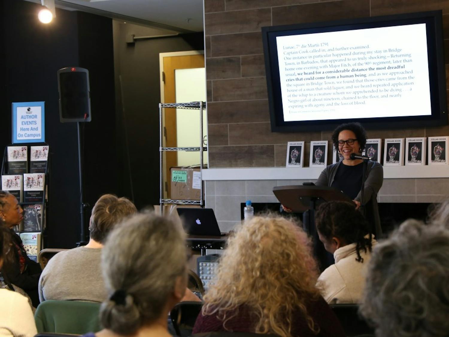Marisa J. Fuentes, associate professor of women's and gender studies and history at Rutgers University-New Brunswick discusses her book Dispossessed Lives: Enslaved Women, Violence, and the Archive at Bull's Head Bookshop on March 8.