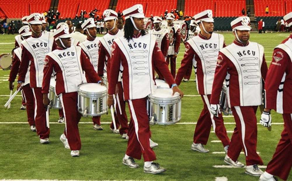 The marching bands of NCCU (pictured) and WCU were chosen to perform in the 2011 Rose Parade. Photo courtesy of NCCU