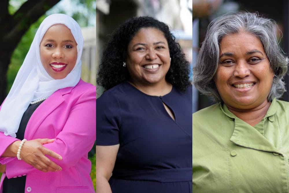 <p>Paris Miller-Foushee, Camile Berry and Vimala Rajendran are newcomers running for a seat on the Chapel Hill Town Council. Photos courtesy of Paris Miller-Foushee, Camille Berry and DTH File.&nbsp;</p>