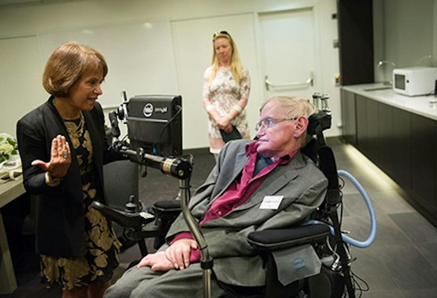 2015 August 24:th  Stephen Hawking Lecture in Waterfront Stockholm

Copyright: Photographer Ulf Sirborn, Box 38081, 100 64 Stockholm, Sweden,
phone +46 720461654, e-mail:ulf.sirborn@brevet.nu