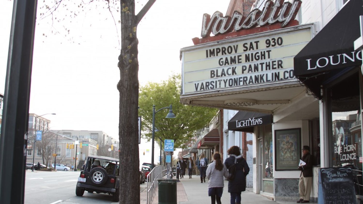 Black Panther, a recent blockbuster hit, is now showing at the Varsity movie theater on Franklin Street.