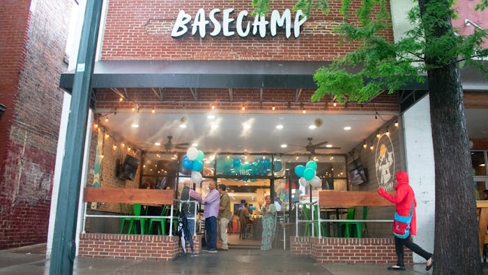 Basecamp is pictured on Franklin Street on May 27, 2022.