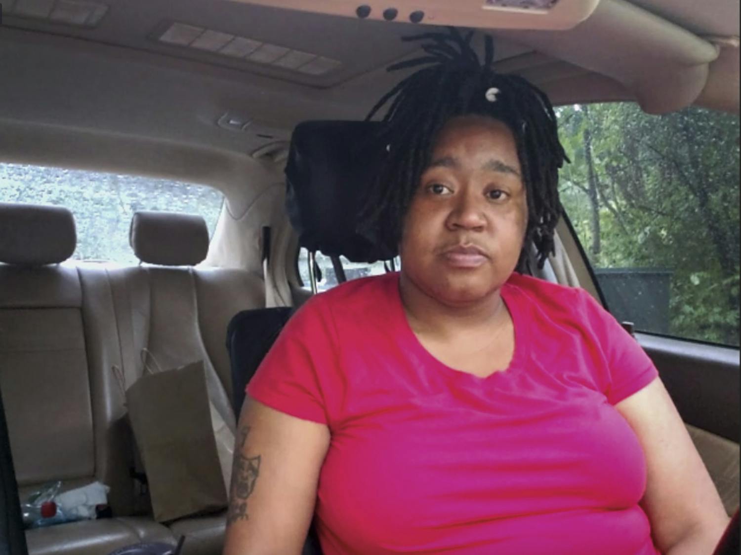 Denise Page poses for a virtual portrait inside her car on Tuesday 4, 2021. Page has her two children attend school virtually due to safety concerns involving the COVID-19 pandemic.