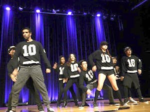 The UNC Moonlight Hip Hop Dance Crew frequently performs on Friday evenings in the Pit. Courtesy of Kaitlin Barker.&nbsp;