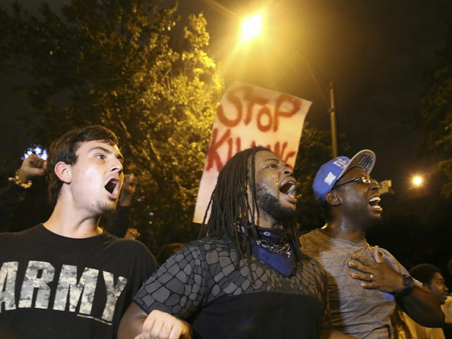Protestors march through the streets of Charlotte on September&nbsp;22nd in response to the police shooting of Keith Scott.