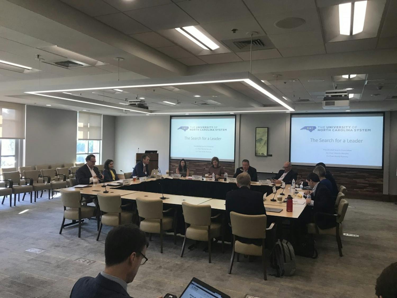 The UNC-System Presidential Search Committee met Thursday.  