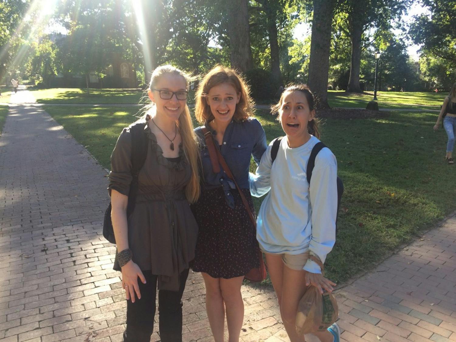 First-year law students (from left to right) Miranda Goot, Mackenzie Harmon and Haven Clark