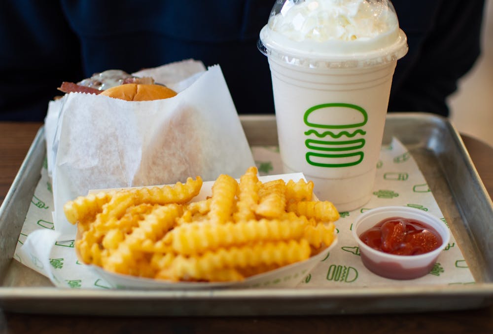 A meal at Shake Shack is pictured on Jan. 6, 2023. The new resturant is located in the Eastgate Crossing Shopping Center in Chapel Hill NC.
