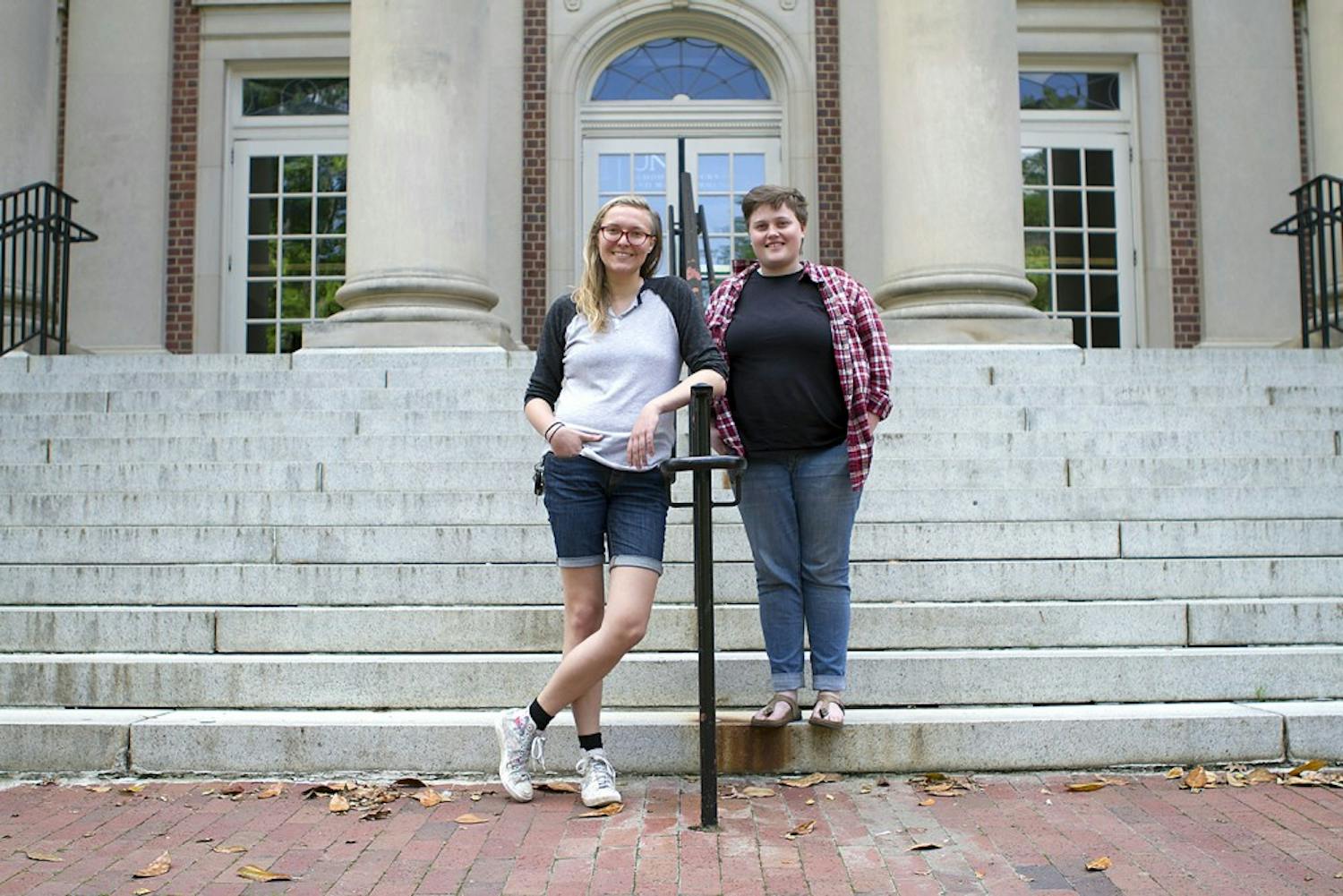 Sophomore political science major Hannah Hodge (right) started dating their partner Jen soon after starting at UNC.