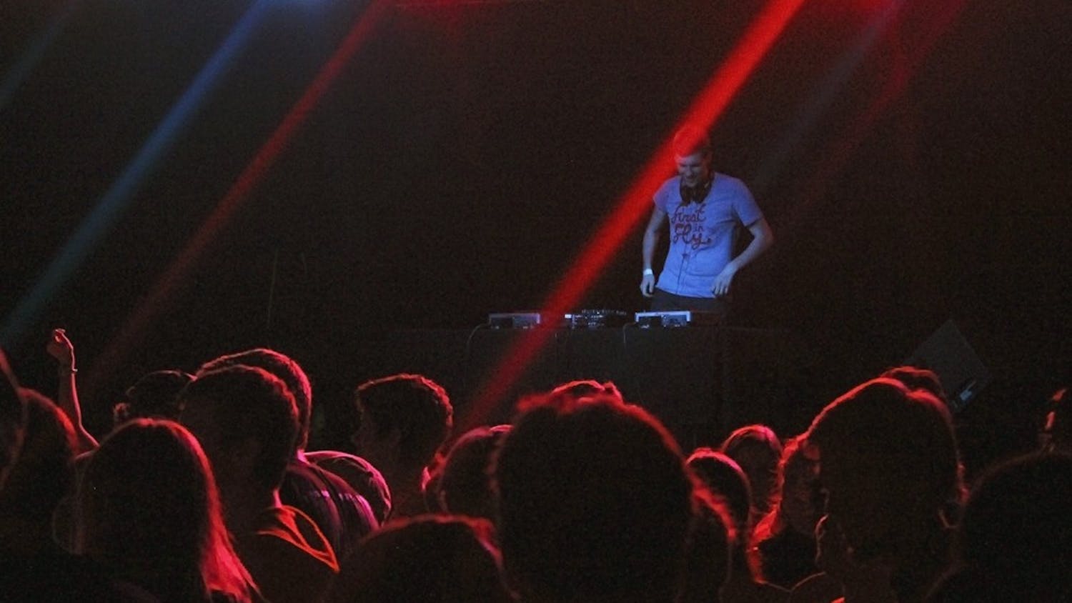 WXYC's held a semi-annual 90s dance party in 2014, featuring student DJ Sam Schaefer. DTH file photo by Johanna Ferebee