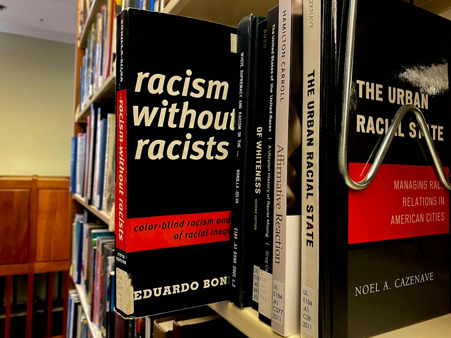 "Racism Without Racists" by Eduardo Bonilla-Silva, housed at the Undergraduate Library, is one of several books included in the AfroLatinx Authors &amp; Stories collection, a collaboration by University Libraries and the Carolina Latinx Center.