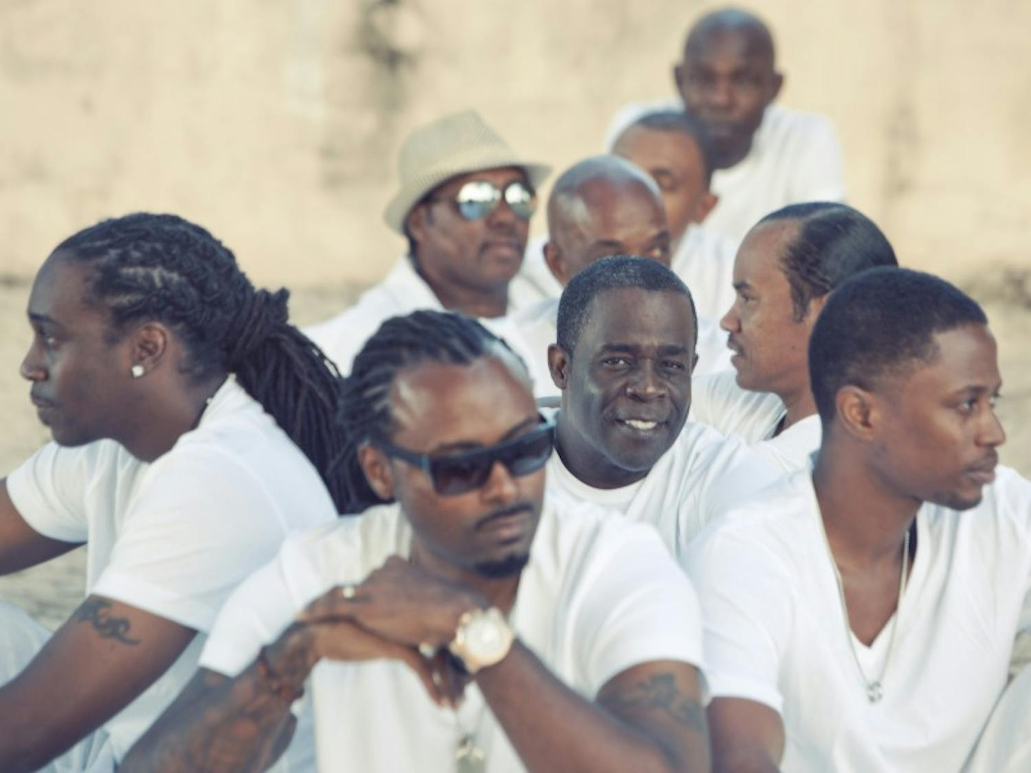 Dyson Knight, the furthest to the right, and the rest of the Baha Men
