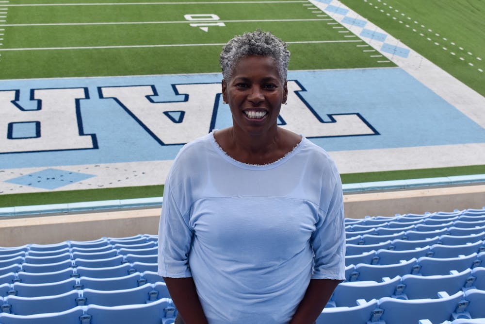 Assistant Athletic Director Cricket Lane in Kenan Memorial Stadium on Wed, August 24th 2022.