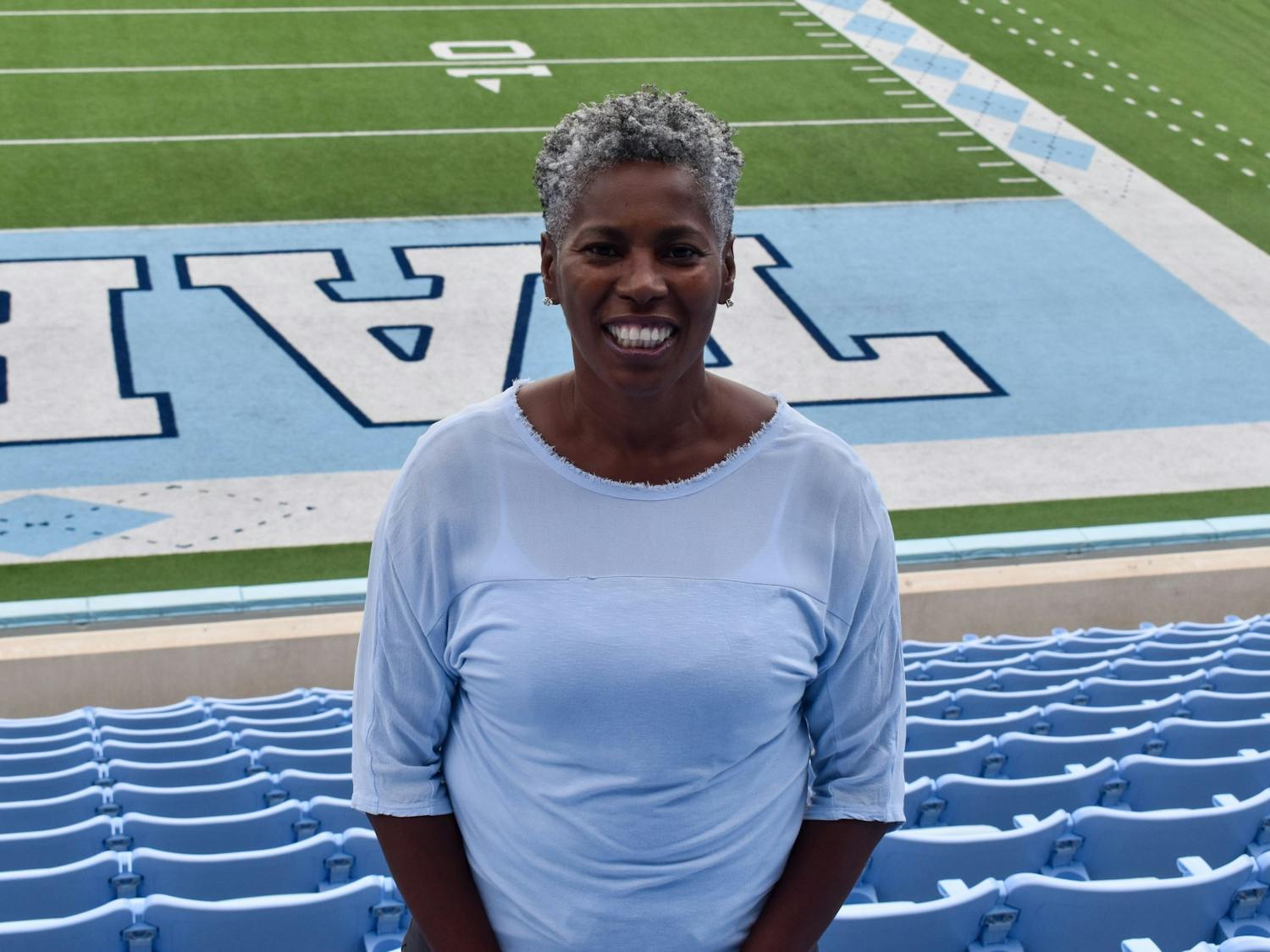Assistant Athletic Director Cricket Lane in Kenan Memorial Stadium on Wed, August 24th 2022.