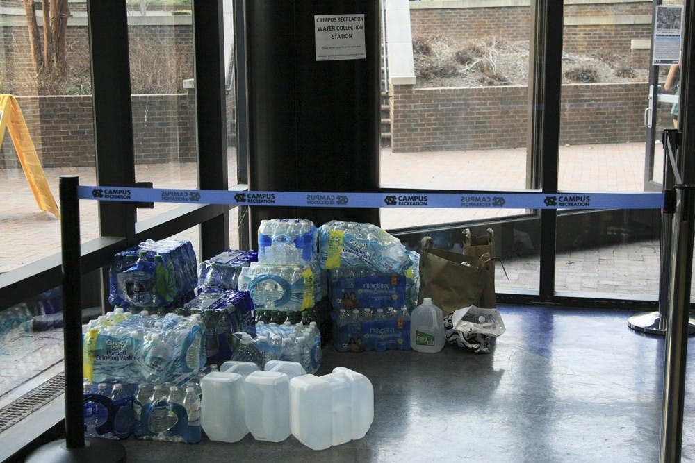 The Student Recreation Center is collecting water to be donated to Flint, Michigan. 