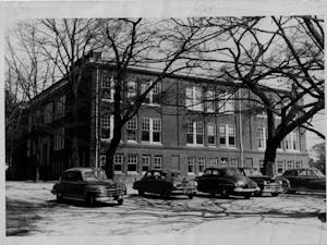 Chapel Hill High School stood on West Franklin Street between 1916-1936, where Carolina Square and Target are currently located. Photo courtesy of the Chapel Hill Historical Society.