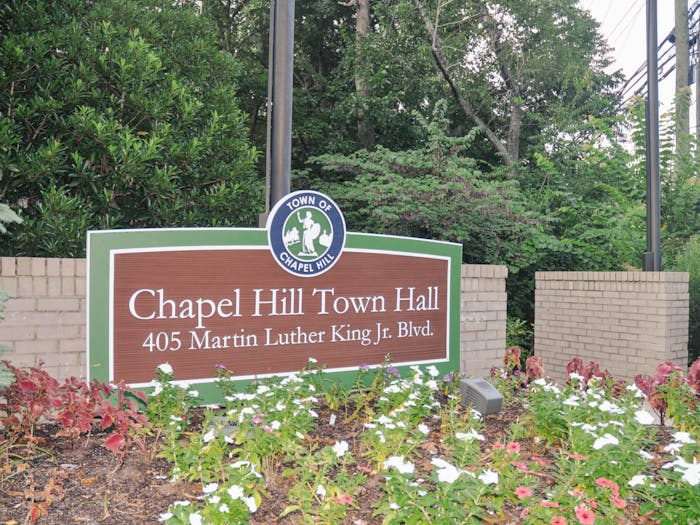 Chapel Hill Town Hall stands on Sunday, Aug. 28, 2022.&nbsp;