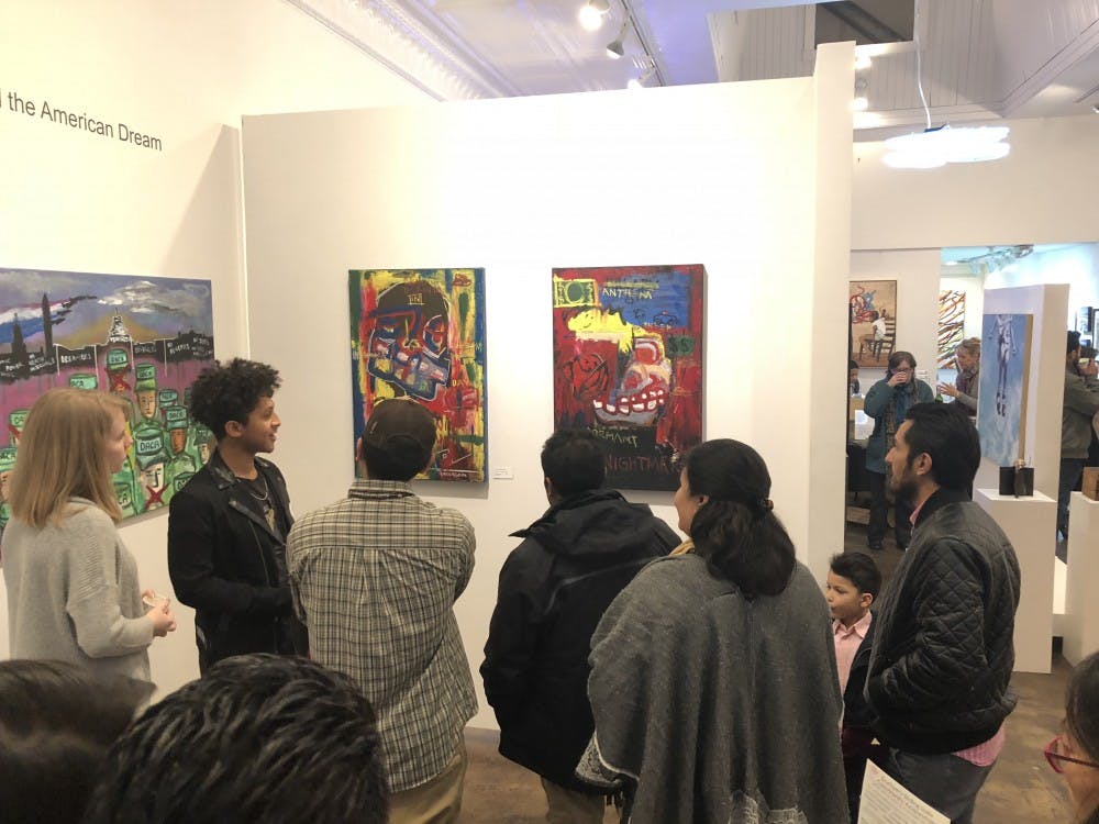 <p>The art of Wilbert Alfonso, among others, is on display at Pleiades Arts in Durham as a part of "DREAMers: a visual conversation about DACA, Deportation Defense, and the American Dream." Photo courtesy of Renee Leverty.</p>
