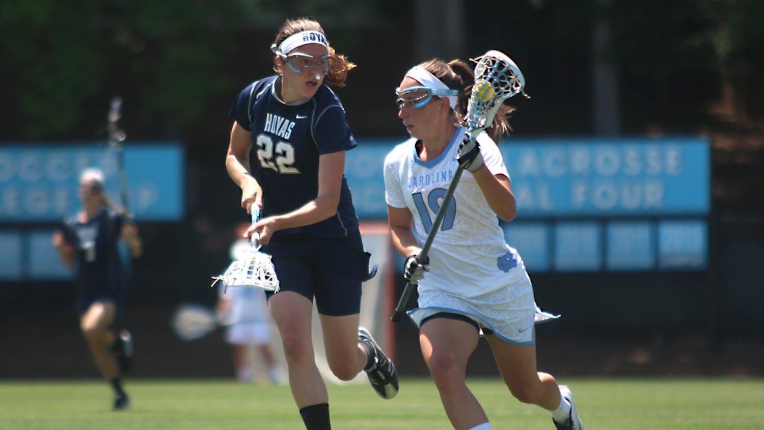 Sarah Scott advances the ball toward the goal during Sunday afternoon's NCAA tournament game against Georgetown. 