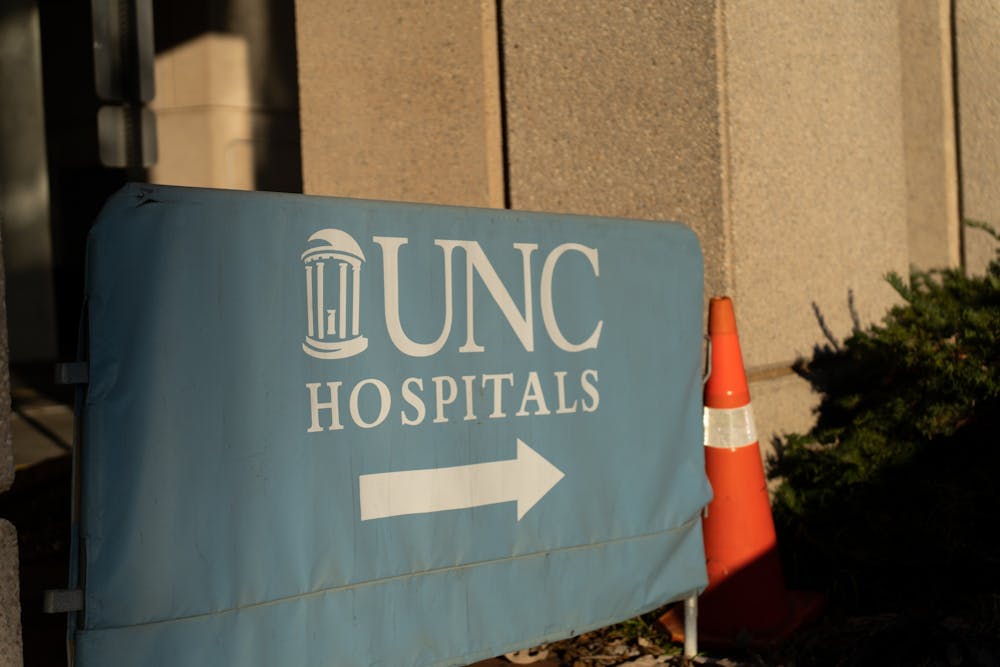 <p>A UNC Hospitals sign is pictured on Monday, Nov. 7, 2022.</p>