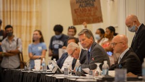 UNC Chancellor Kevin Guskiewicz as pictured after the June 30 Board of Trustees meeting where the Board voted to grant tenure to Nikole Hannah-Jones.