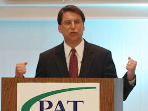 	Pat McCrory officially announces that he is running in the race for North Carolina governor on Tuesday in Greensboro. He narrowly lost to Bev Perdue in the 2008 election and is the frontrunner in the upcoming election.