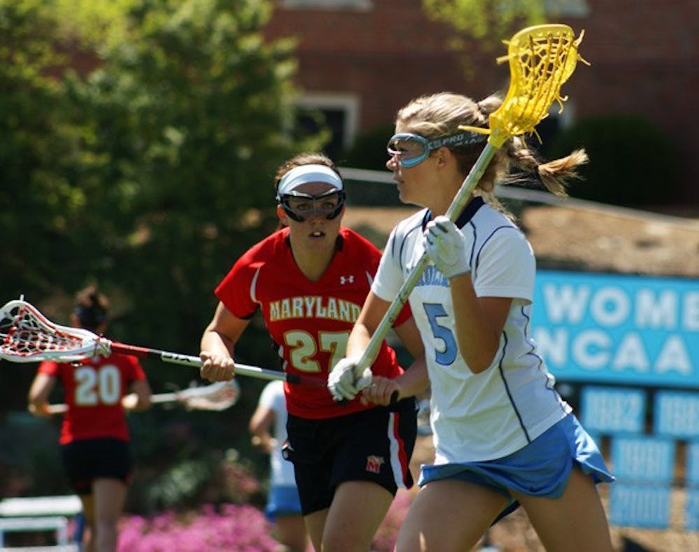 Kristen Taylor netted four goals and chipped in an assist in UNC’s 13-9 victory against Maryland. DTH/Katie Barnes