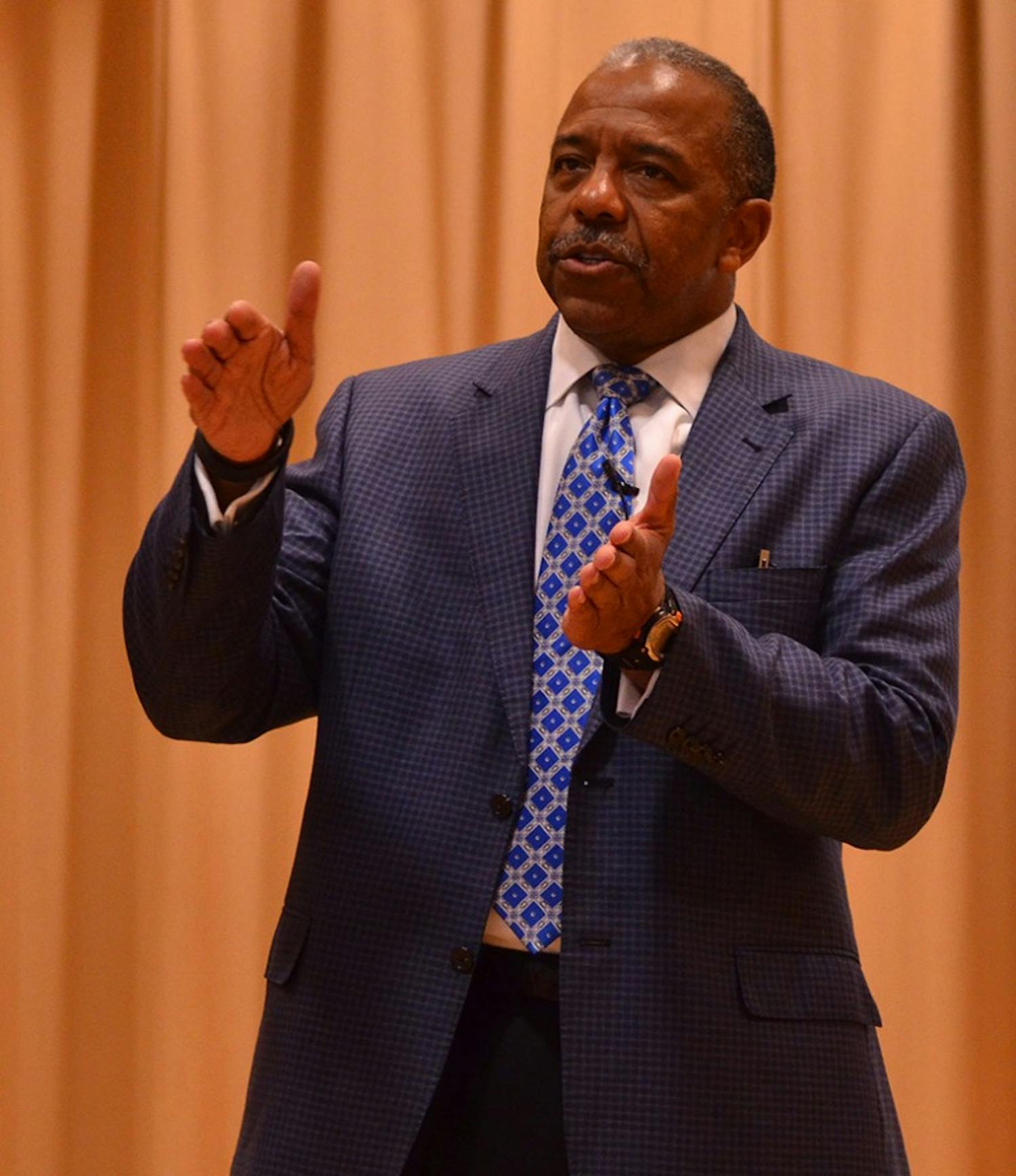 Dr. Bernard Harris Jr. spoke in front of middle and high schoolers in the Stone Center on Thursday, April 15th. Dr. Harris was the first African-American Astronaut to conduct a spacewalk and currently works for Vesalius Biocapital, a venture capital firm that invests in medical startups.