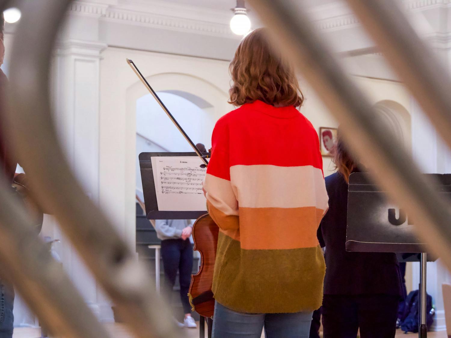 Arts Everywhere hosts "First Fridays" in the Hill Hall Rotunda for the first time in-person since February 2020 on Nov. 5. "First Fridays" is a pop-up concert series featuring student and chamber ensemble performances on the first Friday of each month.