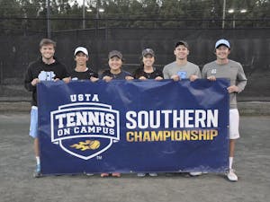 The UNC club tennis team will be playing in the 2017 USTA Tennis On Campus National Championship on April13-15.&nbsp;Photo Courtesy of Sarah French.