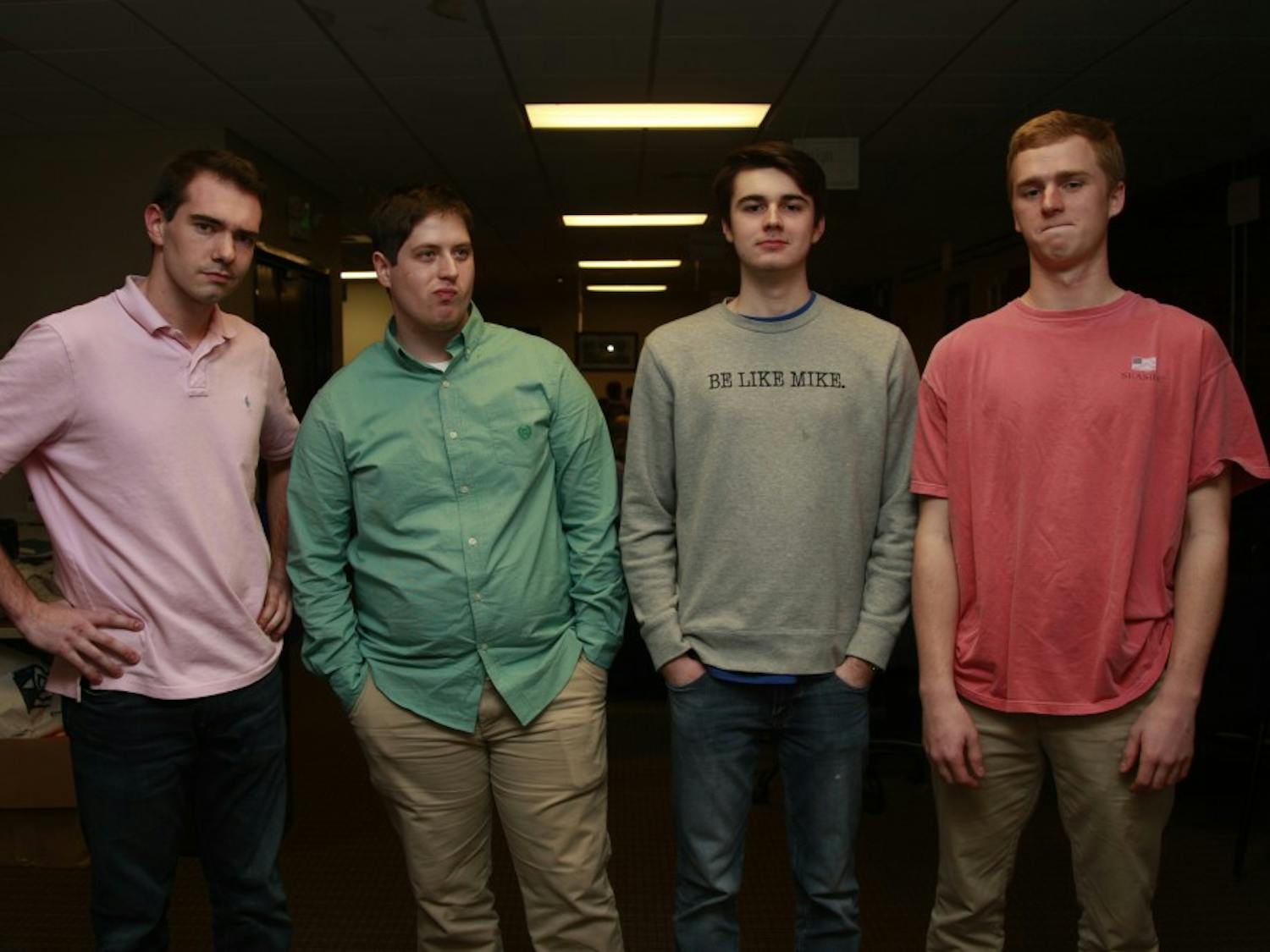 Sports editors from left to right: Chris Hilburn-Trenkle, Jack Frederick, Ryan Wilcox and Holt McKeithan.