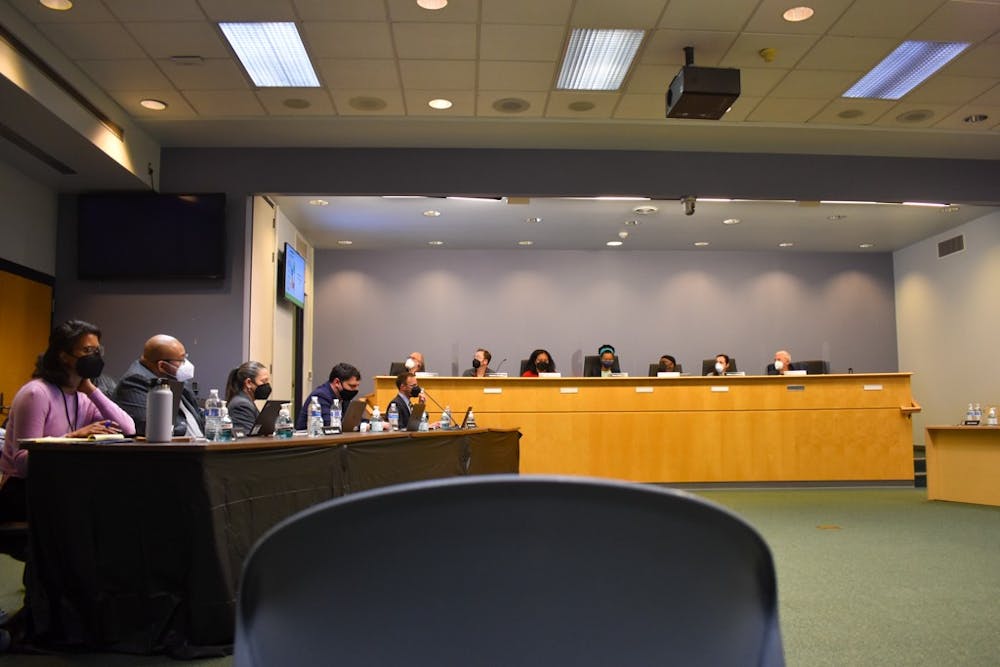 A Chapel Hill-Carrboro City Schools school  board meeting on Feb 6, 2022.