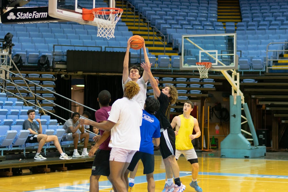 <p>UNC JV men's basketball tryouts were held in the Dean Smith Center on Tuesday, Oct. 4, 2022.</p>