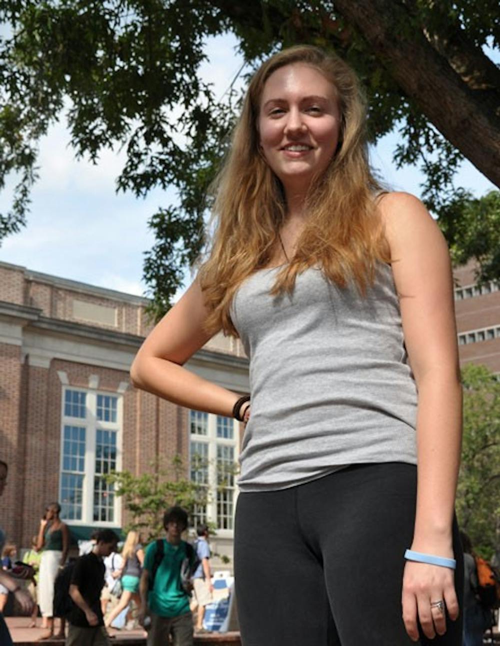 Kat Norcutt, a freshman journalism major, discussed her struggles with her eating disorder on Thursday. DTH/Joseph Paquette