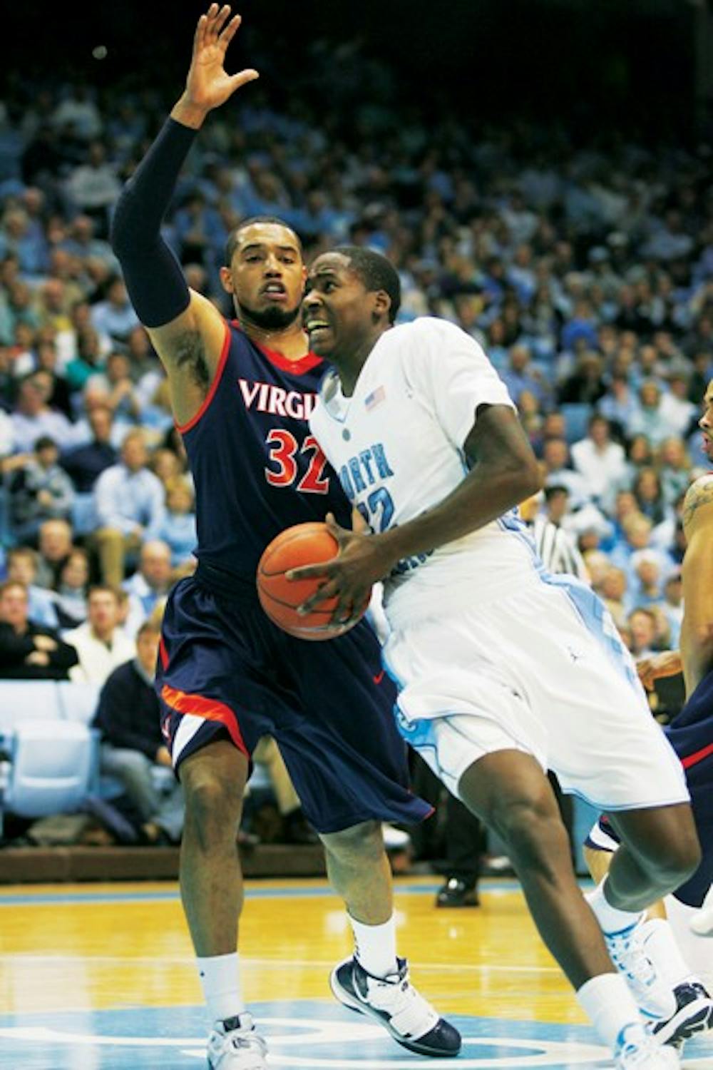 Ed Davis, usually one of UNC's leading scorers, contributed only 4 points in Sunday's loss to Virginia. DTH/Will Cooper