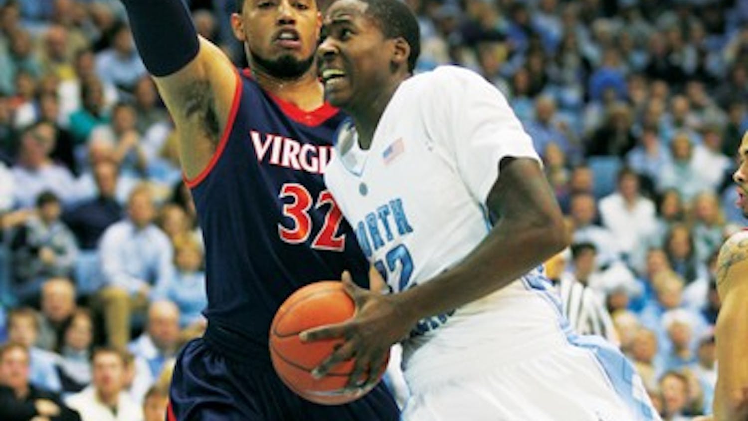 Ed Davis, usually one of UNC's leading scorers, contributed only 4 points in Sunday's loss to Virginia. DTH/Will Cooper