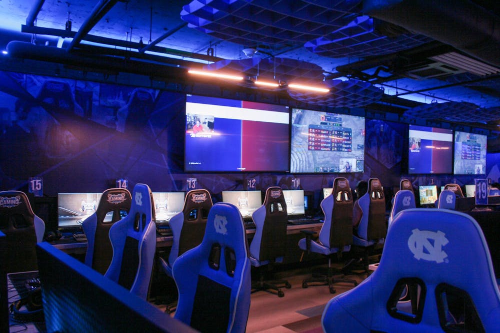 The Caroling Gaming Arena, pictured here on Friday, Jan. 27, 2023, is located on the ground level of Craige Residence Hall. The Carolina Gaming Arena features 33 high-end PC stations and over 10 gaming consoles.